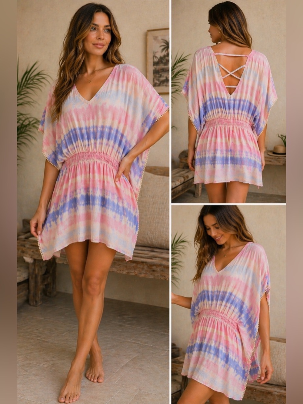 Beach Tie-Dye Kaftan Cover Up